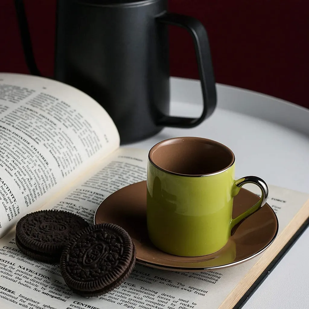 Artvigor, Porzellan Kaffeeservice, Bunt 12 Teilig Kaffee Set, Mit 6 Espressotassen 80 Ml, 6 Untertassen, Mehrfarbig 2 Artvigor, Porzellan Kaffeeservice, Bunt 12 Teilig Kaffee Set, Mit 6 Espressotassen 80 Ml, 6 Untertassen, Mehrfarbig – Bild 2