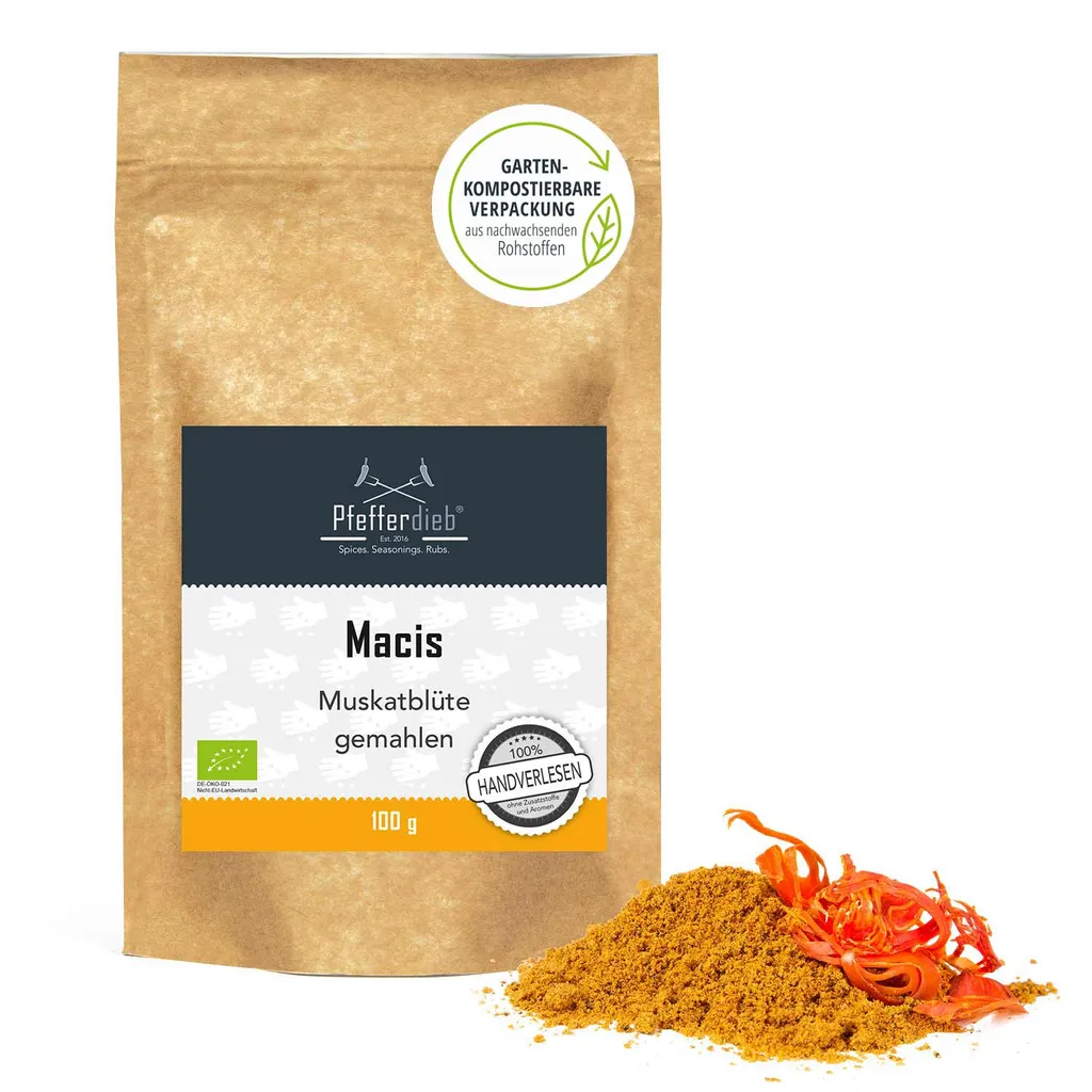 Macis Muskatblüte Gemahlen, BIO, 100g 1 Macis Muskatblüte Gemahlen, BIO, 100g
