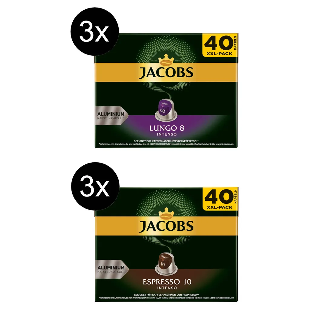 JACOBS Lungo 8 + Espresso 10 Nespresso®* Kompatibel - 240 Kapseln XXL-Pack 4 JACOBS Lungo 8 + Espresso 10 Nespresso®* Kompatibel - 240 Kapseln XXL-Pack – Bild 4