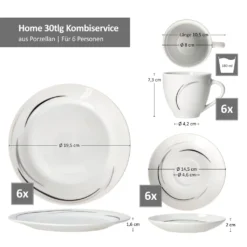 Mambo-Cat Kaffee-Tasse Porzellan-Becher Geschirr-Set Schüssel Bowl-Schale Tafel-Zubehör Suppen-Schälchen Speise-Teller Käse-Wurst Ess-Platte Frühstücks-Buffet Brunch Kuchen-Dessert Home Streifen-Grau Schwarz-Creme Kombi-Service Sechs-Personen -Kaffeegenuss Verkaufsgeschäft 0c02df588bed056bd0fb9869f6e1ec8f