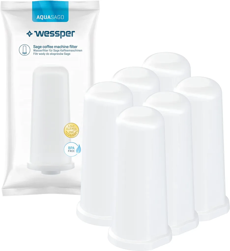 Wessper 6 Stück Wasserfilter Für Sage Kaffeemaschinen | Barista Zubehör Ersatz Für Sage Claro Swiss, Sage Barista Express Pro SES008, SES875,BES920, SES980, SES990, BES811, SES878, SES880, SES812 1 Wessper 6 Stück Wasserfilter Für Sage Kaffeemaschinen | Barista Zubehör Ersatz Für Sage Claro Swiss, Sage Barista Express Pro SES008, SES875,BES920, SES980, SES990, BES811, SES878, SES880, SES812