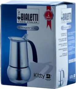 Bialetti Kitty 0,23 L Schwarz, Edelstahl - Italienische Kaffeemaschinen (0,23 L, Schwarz, Edelstahl, 4 Tassen, Edelstahl, Kitty, 1 Stück(e)) -Kaffeegenuss Verkaufsgeschäft 0f4a0ff80fd956b33d5a8166f0094dfc