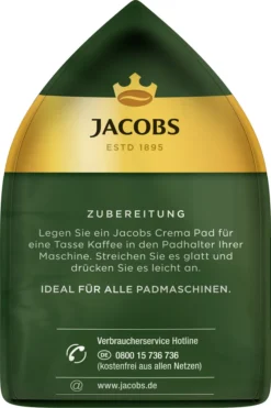 Jacobs Crema Pads | 16 Senseo Kompatible Kaffeepads -Kaffeegenuss Verkaufsgeschäft 122483b1d06bda844f2a6877199a5b2d