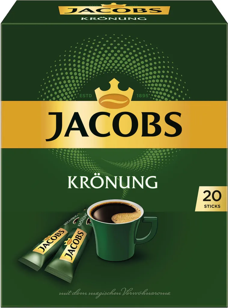 JACOBS Krönung Löslicher Kaffee 8 X 20 Getränke Sticks Instantkaffee 1 JACOBS Krönung Löslicher Kaffee 8 X 20 Getränke Sticks Instantkaffee