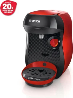 TASSIMO Kaffeekapselmaschine Happy TAS1003, Rot -Kaffeegenuss Verkaufsgeschäft 14713a9c90c917ef48715648bd609a08