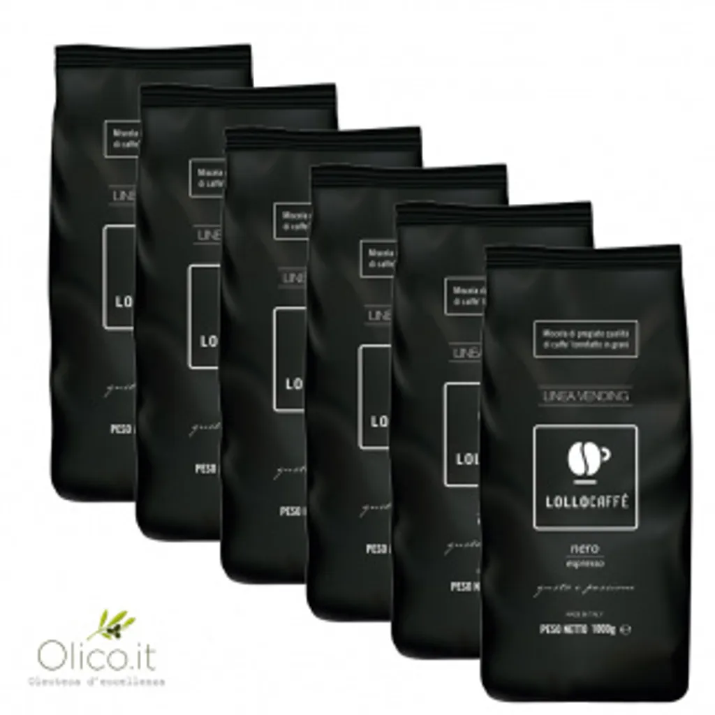 Kaffeebohnen Espresso Schwarz Lollo Caffè 1 Kg X 6 - Lollo Caffè 2 Kaffeebohnen Espresso Schwarz Lollo Caffè 1 Kg X 6 - Lollo Caffè – Bild 2