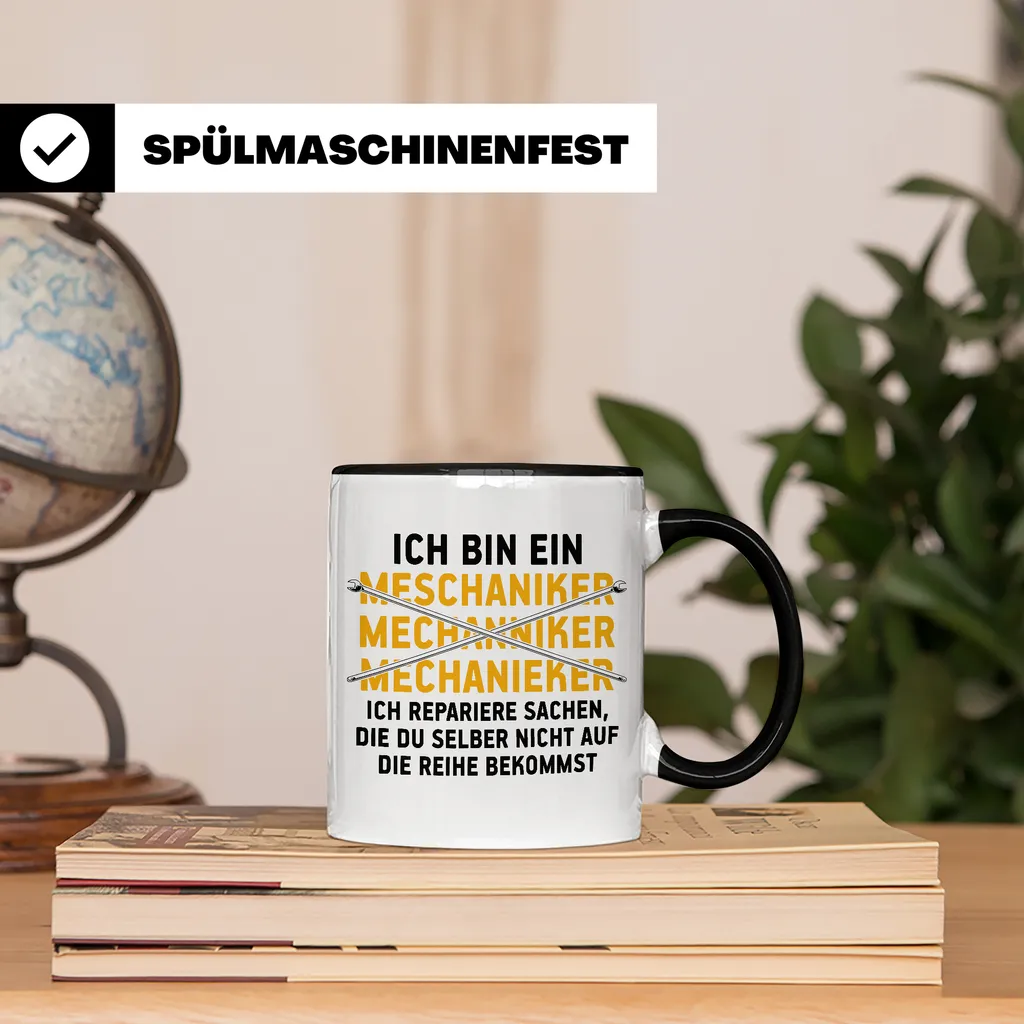 Lustige Tasse Automechaniker KFZ Mechaniker Geschenk Mechatroniker Werkstatt Tasse (Schwarz) 2 Lustige Tasse Automechaniker KFZ Mechaniker Geschenk Mechatroniker Werkstatt Tasse (Schwarz) – Bild 2