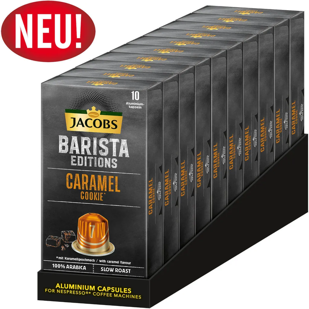 JACOBS Kapseln Barista Editions Caramel Cookie 7 10x10 Nespresso®* Kompatibel 1 JACOBS Kapseln Barista Editions Caramel Cookie 7 10x10 Nespresso®* Kompatibel