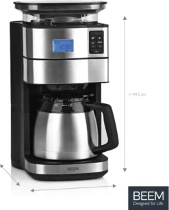 BEEM FRESH-AROMA-PERFECT II Filterkaffeemaschine Mit Mahlwerk - Thermo Kaffeemaschine Filterkaffeemaschine 10 Tassen Timer Thermoskanne Edelstahl -Kaffeegenuss Verkaufsgeschäft 1d25da23d2b3c25097e6c908222a45d5