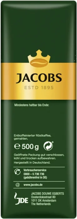 JACOBS Filterkaffee Krönung Entkoffeiniert 6 X 500 G Pulver- Röstkaffee Gemahlen 9 JACOBS Filterkaffee Krönung Entkoffeiniert 6 X 500 G Pulver- Röstkaffee Gemahlen -Kaffeegenuss Verkaufsgeschäft 1dd7fa501107f35300daee507b089713
