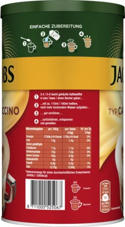 JACOBS Typ Cappuccino 6 X 400 G Dosen Feine Cremigkeit - Viel Schaum -Kaffeegenuss Verkaufsgeschäft 2177a4559713a6ef4bf60e3833783740