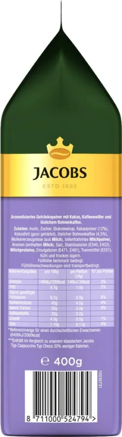 JACOBS Typ Cappuccino Choco So Leicht Mit Milka Geschmack 12 Beutel - 12 X 400g -Kaffeegenuss Verkaufsgeschäft 24a1e3819bda8ebda318a456855ae209