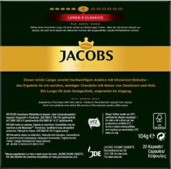 JACOBS Kapseln Nespresso®* Kompatibel Je 20 Kapseln Lungo 6 Classico + Decaffeinato 6 Lungo + Lungo 8 Intenso + Espresso 12 Ristretto - Insgesamt 160 Getränke -Kaffeegenuss Verkaufsgeschäft 24ce0f5f4b887000e959df371d0cdd5e 1