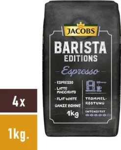 Jacobs Barista Editions Espresso, Bohnenkaffee, Ganze Bohnen, Röstkaffee, Kaffeebohnen, 4 X 1000 G -Kaffeegenuss Verkaufsgeschäft 2630bca9ac73955197f54e35eaa5bd11