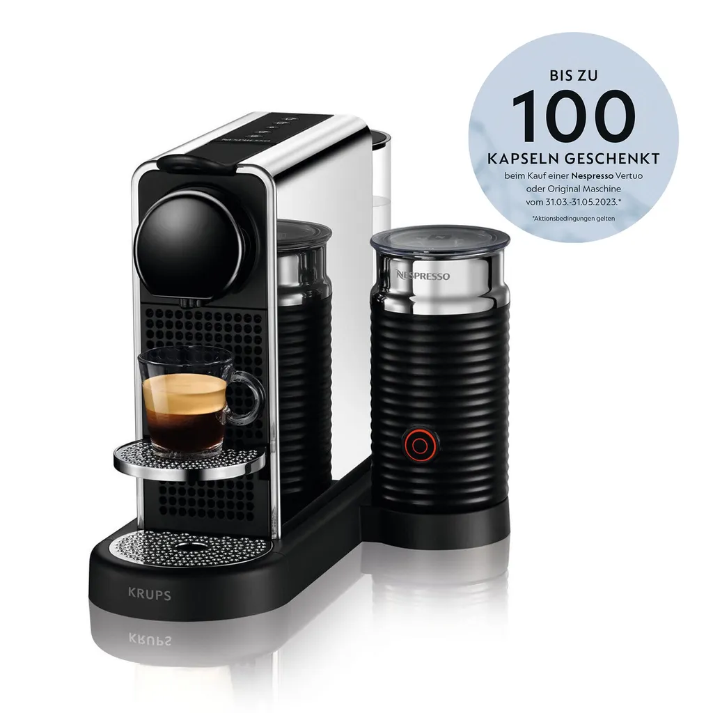 Krups NES CITIZ PLATINUM & MILK XN630, Pad-Kaffeemaschine, 1 L, Kaffeekapsel, 1260 W, Edelstahl 2 Krups NES CITIZ PLATINUM & MILK XN630, Pad-Kaffeemaschine, 1 L, Kaffeekapsel, 1260 W, Edelstahl – Bild 2