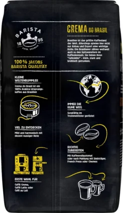 JACOBS Kaffeebohnen Barista Editions Crema Do Brasil 4 X 1 Kg Geröstete Bohnen -Kaffeegenuss Verkaufsgeschäft 29ab45bad822726524c2300de711a416