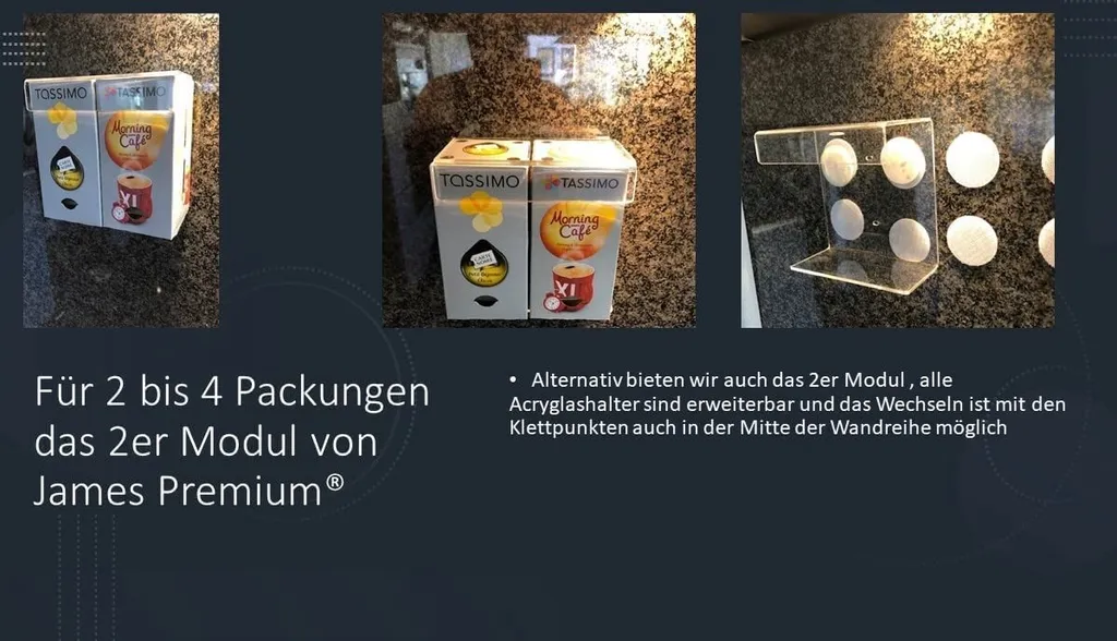 Milka Kakaogetränk + Wandhalter Für 2 Tassimo-Karton Einfache Montage Und Einfache Entnahme 2 Milka Kakaogetränk + Wandhalter Für 2 Tassimo-Karton Einfache Montage Und Einfache Entnahme – Bild 2