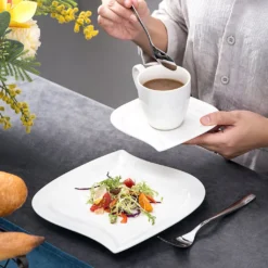 MALACASA, Serie Elvira, 36 Teilig Cremeweiß Porzellan Geschirrset Tafelservice Kaffeeservice Mit Tassen, Untertassen, Dessertteller Für 12 Person -Kaffeegenuss Verkaufsgeschäft 2d4cdc2cea356a8d2db7e4a1597b53cd