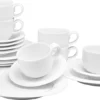 Weissestal DE000001 Tavola Kaffeeservice, Weiß, 18-teilig (1 Set)