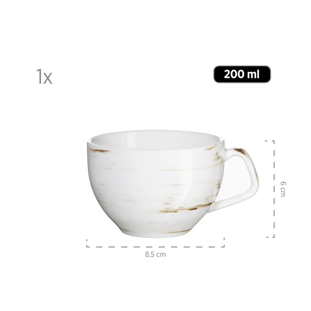 Mäser 931609 Kaffeetassen-Set Derby Für 4 Personen, Porzellan, Weiß/hellblau/beige (1 Set, 8-teilig) 1 Mäser 931609 Kaffeetassen-Set Derby Für 4 Personen, Porzellan, Weiß/hellblau/beige (1 Set, 8-teilig)