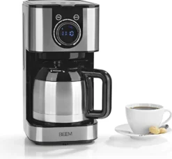 BEEM FRESH-AROMA-SWITCH Filterkaffeemaschine - Thermo Edelstahl 1 L Thermoskanne Bedienrad 24h-Timer 800 W Für 4-8 Tassen Kaffeemaschine Timer -Kaffeegenuss Verkaufsgeschäft 31144091f81c61c0b937227dff3944a5