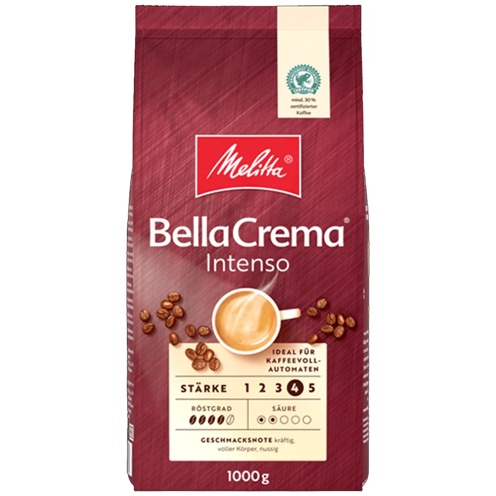 MELITTA Ganze Kaffeebohnen BellaCrema Intenso 1 Kg Starkes Aroma Intensiv 1 MELITTA Ganze Kaffeebohnen BellaCrema Intenso 1 Kg Starkes Aroma Intensiv