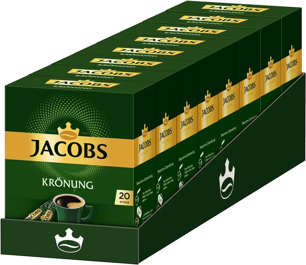 JACOBS Krönung Löslicher Kaffee 8 X 20 Getränke Sticks Instantkaffee 4 JACOBS Krönung Löslicher Kaffee 8 X 20 Getränke Sticks Instantkaffee – Bild 4