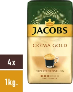 JACOBS Expertenröstung Crema Kaffee Ganze Bohne 4 X 1 Kg Kaffeebohnen -Kaffeegenuss Verkaufsgeschäft 40070be16d8064beb47e7667b08d9a6b