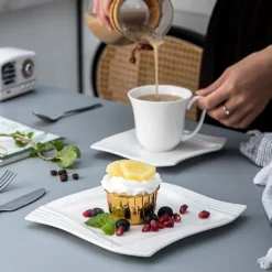 MALACASA, Serie Amparo, 36 Teilig Set Cremeweiß Porzellan Kaffeeservice Dessertteller Kaffeetasse Mit Untertasse -Kaffeegenuss Verkaufsgeschäft 41edd976fd2f35e17f954413ab227140