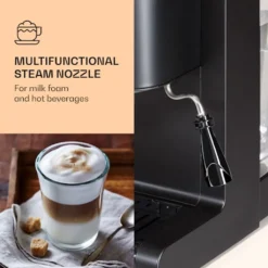 Klarstein Passionata 20 - Espressomaschine, Espresso-Automat, Kaffee-Maschine, 1350 Watt, 1,25 Liter, Automatischer Druckablass, Inkl. Milchschaum Düse Für Zubereitung Von Cappuccino, Schwarz -Kaffeegenuss Verkaufsgeschäft 49f8e8cf8820b4bf08b4622b95477f4c
