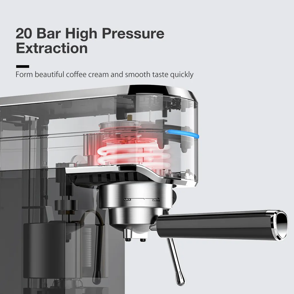 BlitzHome Espresso Maschine Kaffeemaschine Cappuccinomaschine Milchaufschäumer Espressomaschinen 5 BlitzHome Espresso Maschine Kaffeemaschine Cappuccinomaschine Milchaufschäumer Espressomaschinen – Bild 5