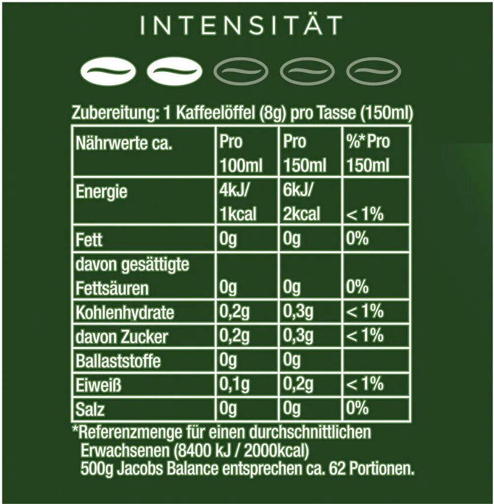 JACOBS Filterkaffee Krönung Balance 6 X 500 G Kaffee Gemahlen + 1 Becher+ 1 Dose 7 JACOBS Filterkaffee Krönung Balance 6 X 500 G Kaffee Gemahlen + 1 Becher+ 1 Dose – Bild 7