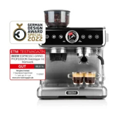 BEEM ESPRESSO-GRIND-PROFESSION Espresso-Siebträgermaschine Mit Mahlwerk - 15 Bar Espressomaschine Siebträger Maschine Barista Kaffee Mahlwerk Milchaufschäumer -Kaffeegenuss Verkaufsgeschäft 5727d4cd30cb9b380c4897a58f40c36c