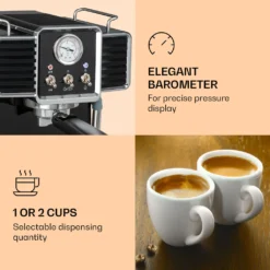 Gusto Classico Espressomaker 1350 Watt 20 Bar Druck Wassertank: 1,5 Liter -Kaffeegenuss Verkaufsgeschäft 578880ca69a1391d4a54768b0ab3c14b