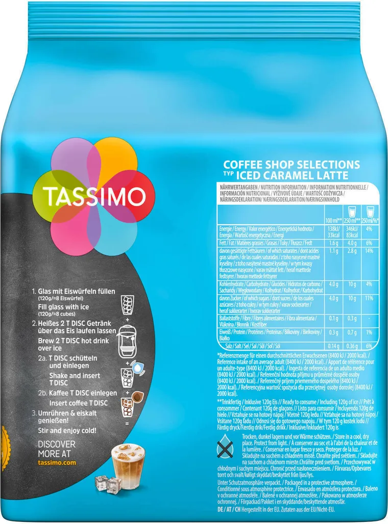 TASSIMO Kapseln Typ Iced Caramel Latte Coffee Shop Selections Discs 8 Getränke 4 TASSIMO Kapseln Typ Iced Caramel Latte Coffee Shop Selections Discs 8 Getränke – Bild 4
