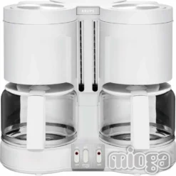 KRUPS Kaffeemaschine KM 8501 2 X 10 Tassen 2 X 1100 W Weiß -Kaffeegenuss Verkaufsgeschäft 5b807da44c84868b0542fa6720fcbb1d