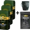 JACOBS Kaffeebohnen Expertenröstung Espresso 3 Kg Ganze Espressobohnen + 1 Jacobs Barista Becher + 1 Dose