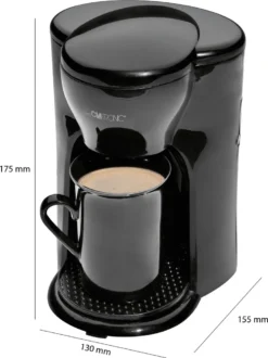 Clatronic KA 3356 1 Tassen-Kaffeeautomat, Platzsparendes Design (ideal Für Unterwegs), Automatische Abschaltung, Inkl. Keramiktasse, Schwarz -Kaffeegenuss Verkaufsgeschäft 65c0db6984918e4bbcbcd7b11eae75a1