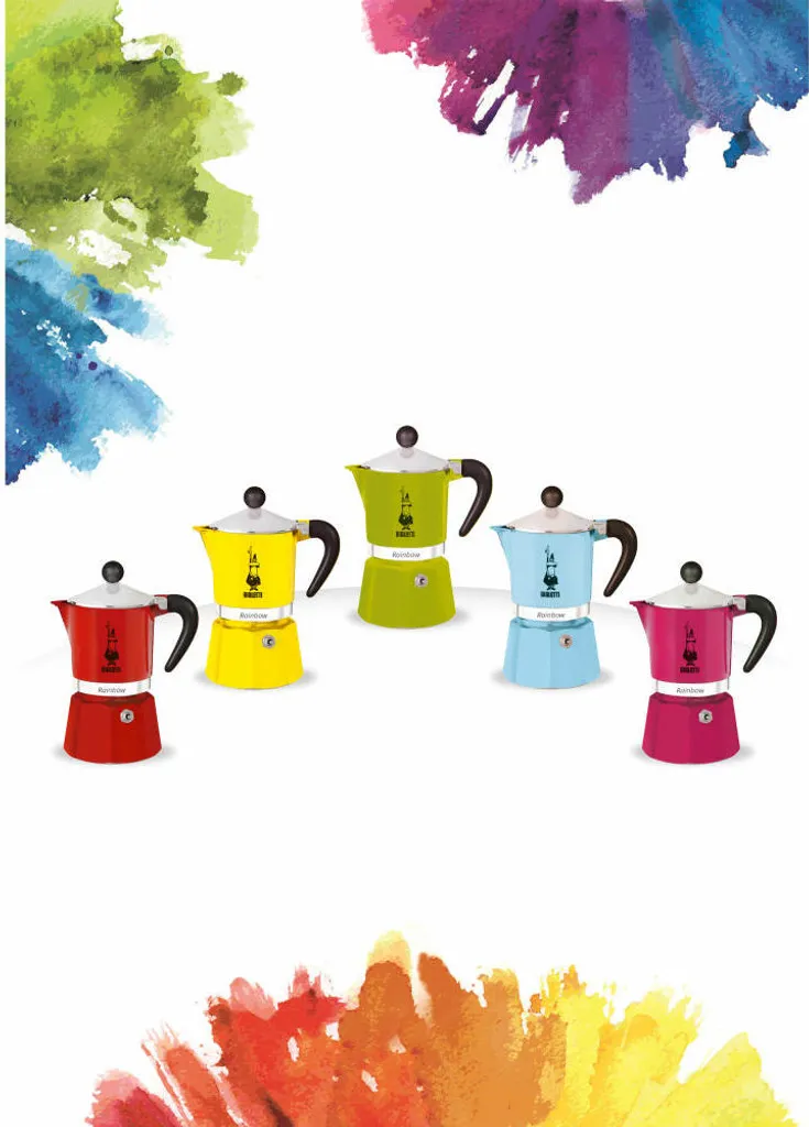 Bialetti Rainbow, Italienische Espresso-Kaffeemaschine, Aluminium, 3 Tassen, Blau 2 Bialetti Rainbow, Italienische Espresso-Kaffeemaschine, Aluminium, 3 Tassen, Blau – Bild 2