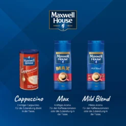 MAXWELL HOUSE Löskaffee Mild Blend Löslicher Kaffee Instantkaffee 2 X 500 G Beutel -Kaffeegenuss Verkaufsgeschäft 6813ae3694891d39ca87726889bbbe9e