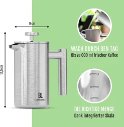 Bjørn Liebdhal French Press Edelstahl Kaffeemaschine Auch Für Camping : 0.6 Liter 14 Bjørn Liebdhal French Press Edelstahl Kaffeemaschine Auch Für Camping : 0.6 Liter -Kaffeegenuss Verkaufsgeschäft 68397e6f8d361b66a7e54b91bea8ea2f