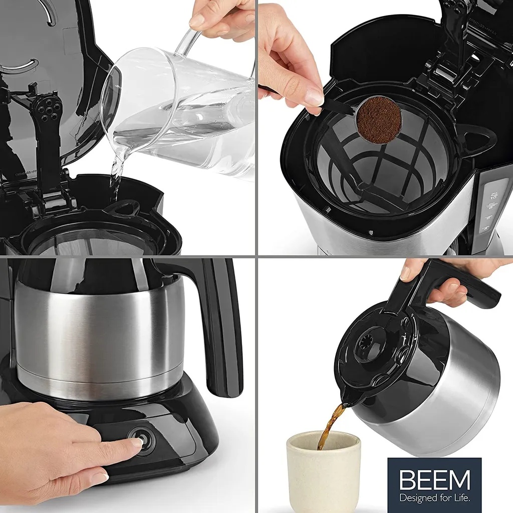 BEEM Filter Kaffeemaschine Thermo Permanentfilter 900W Filterkaffee Edelstahl 13 BEEM Filter Kaffeemaschine Thermo Permanentfilter 900W Filterkaffee Edelstahl – Bild 13