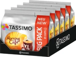 TASSIMO Morning Café XL 5er Pack T Discs Kaffee Kapseln 5 X 21 Getränke Big Pack