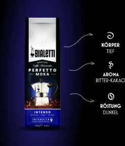 Bialetti Perfetto Moka Stark 250 G, 250 G, Dunkle Röstung, Kaffee, 30% Arabica, 70% Robust, Tasche -Kaffeegenuss Verkaufsgeschäft 6e646dccf3d7bd6e2ba8a7d1b5c29e2a