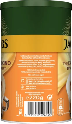 JACOBS Typ Cappuccino Entkoffeiniert 8 Dosen (8 X 220 G) 7 JACOBS Typ Cappuccino Entkoffeiniert 8 Dosen (8 X 220 G) -Kaffeegenuss Verkaufsgeschäft 710abf14fc684c218151b1b6e46a0d9a
