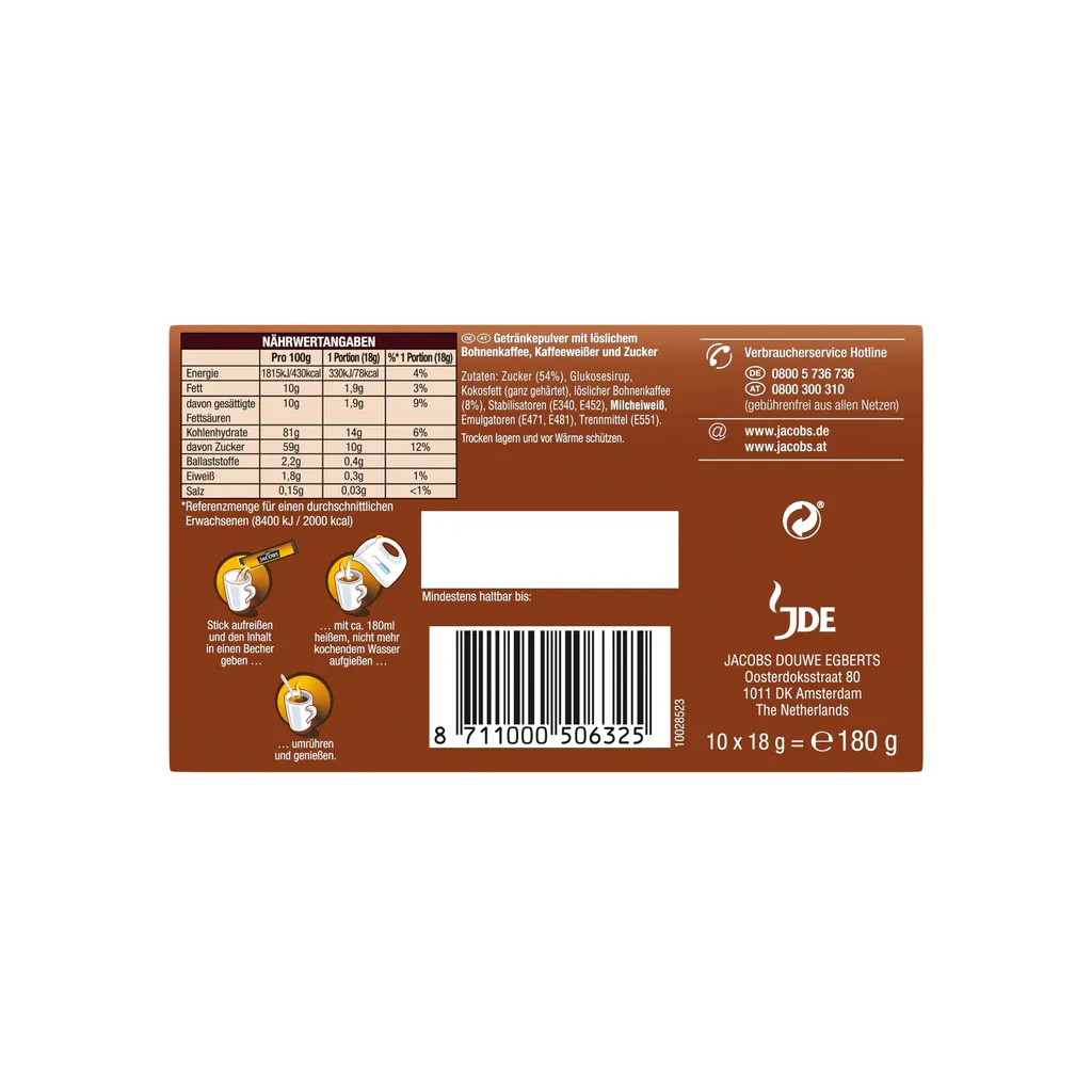 Jacobs Classic 3in1 Sticks | Löslicher Kaffee | 10 Portionen 3 Jacobs Classic 3in1 Sticks | Löslicher Kaffee | 10 Portionen – Bild 3