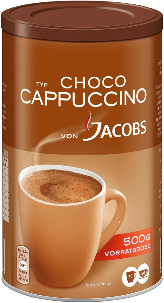 JACOBS Typ Choco Cappuccino 6 X 500 G Cappuccinopulver Löslich 6 Dosen 3 JACOBS Typ Choco Cappuccino 6 X 500 G Cappuccinopulver Löslich 6 Dosen – Bild 3