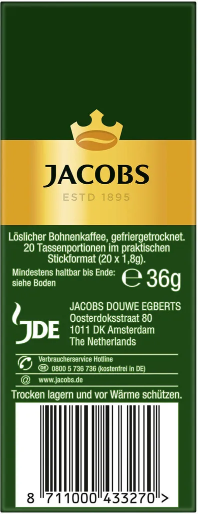 JACOBS Krönung Löslicher Kaffee 8 X 20 Getränke Sticks Instantkaffee 6 JACOBS Krönung Löslicher Kaffee 8 X 20 Getränke Sticks Instantkaffee – Bild 6