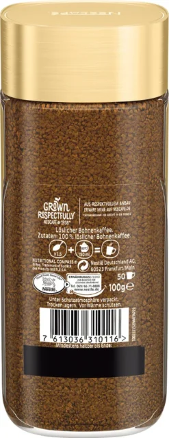Nestlé® Nescafé Gold Das Original, Löslicher Bohnenkaffee, Kaffee, Gemahlener Röstkaffee, Glas, 100 G -Kaffeegenuss Verkaufsgeschäft 80fed8a36e910512b23dc0d0f338be2f
