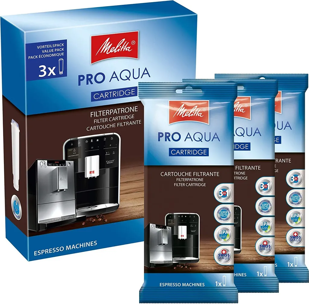 3x Melitta 224562 Filterpatrone Für Kaffeevollautomaten Pro Aqua Vorbeugung Von Verkalkung, Einfache Anwendung, 3 Patronen 1 3x Melitta 224562 Filterpatrone Für Kaffeevollautomaten Pro Aqua Vorbeugung Von Verkalkung, Einfache Anwendung, 3 Patronen